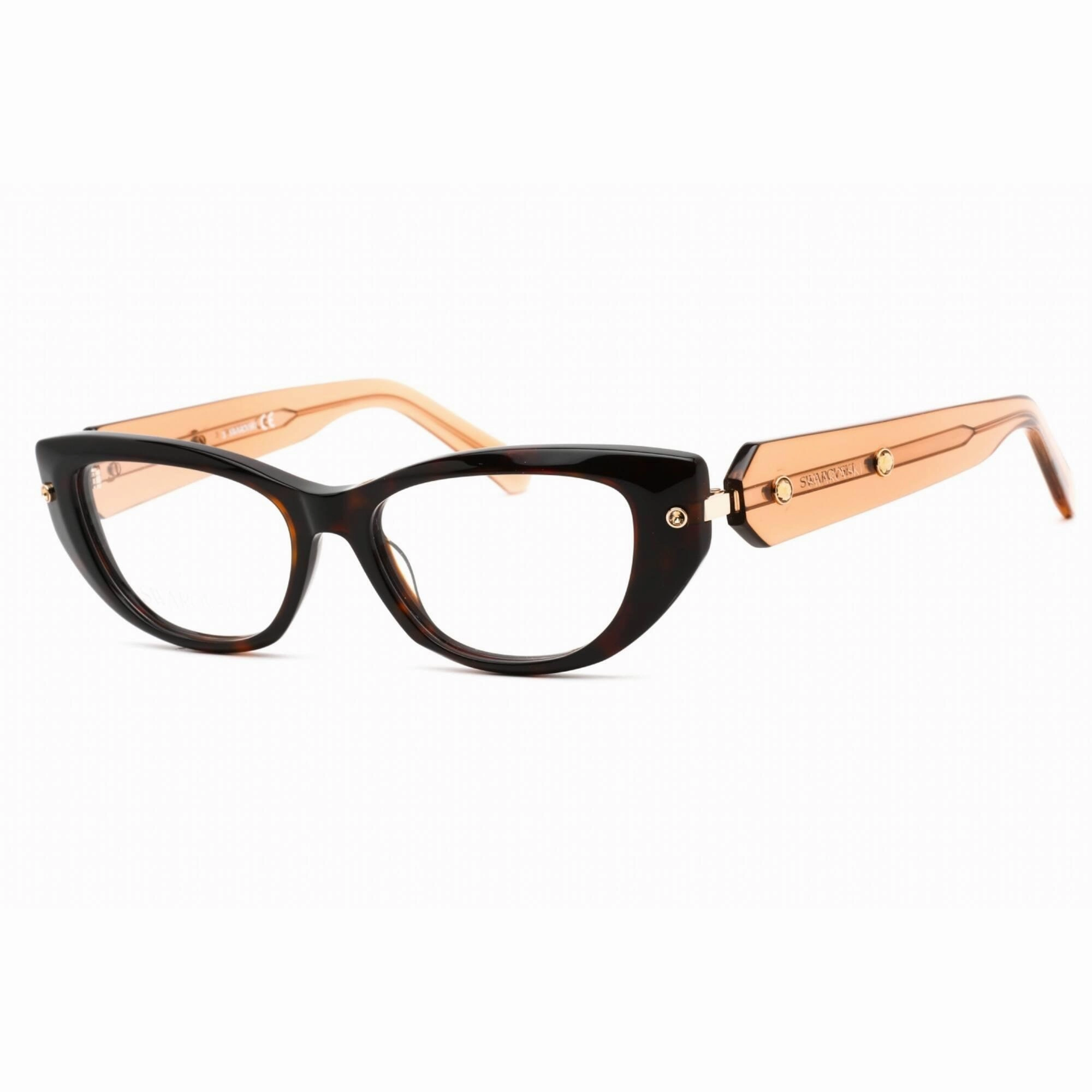 Swarovski Men's Eyeglasses - Full Rim Cat Eye Dark Havana Plastic Frame | SK5476 052