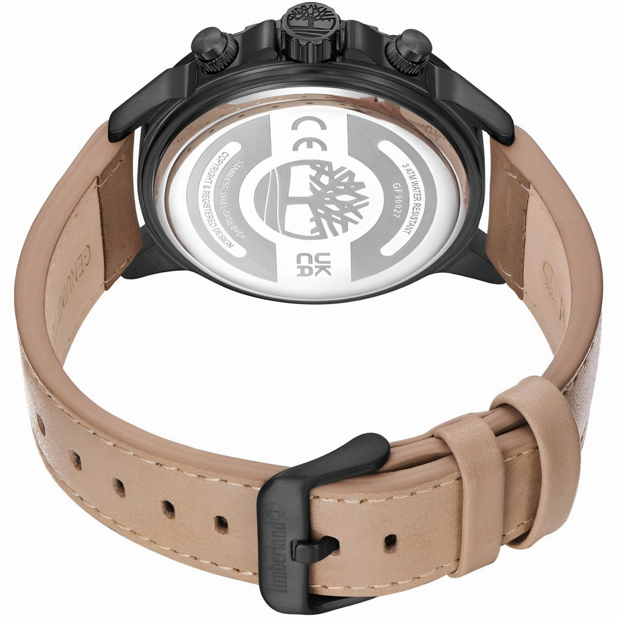 Timberland Men's Watch - Dress Sport Black Dial Light Brown Strap | TDWGF9002702