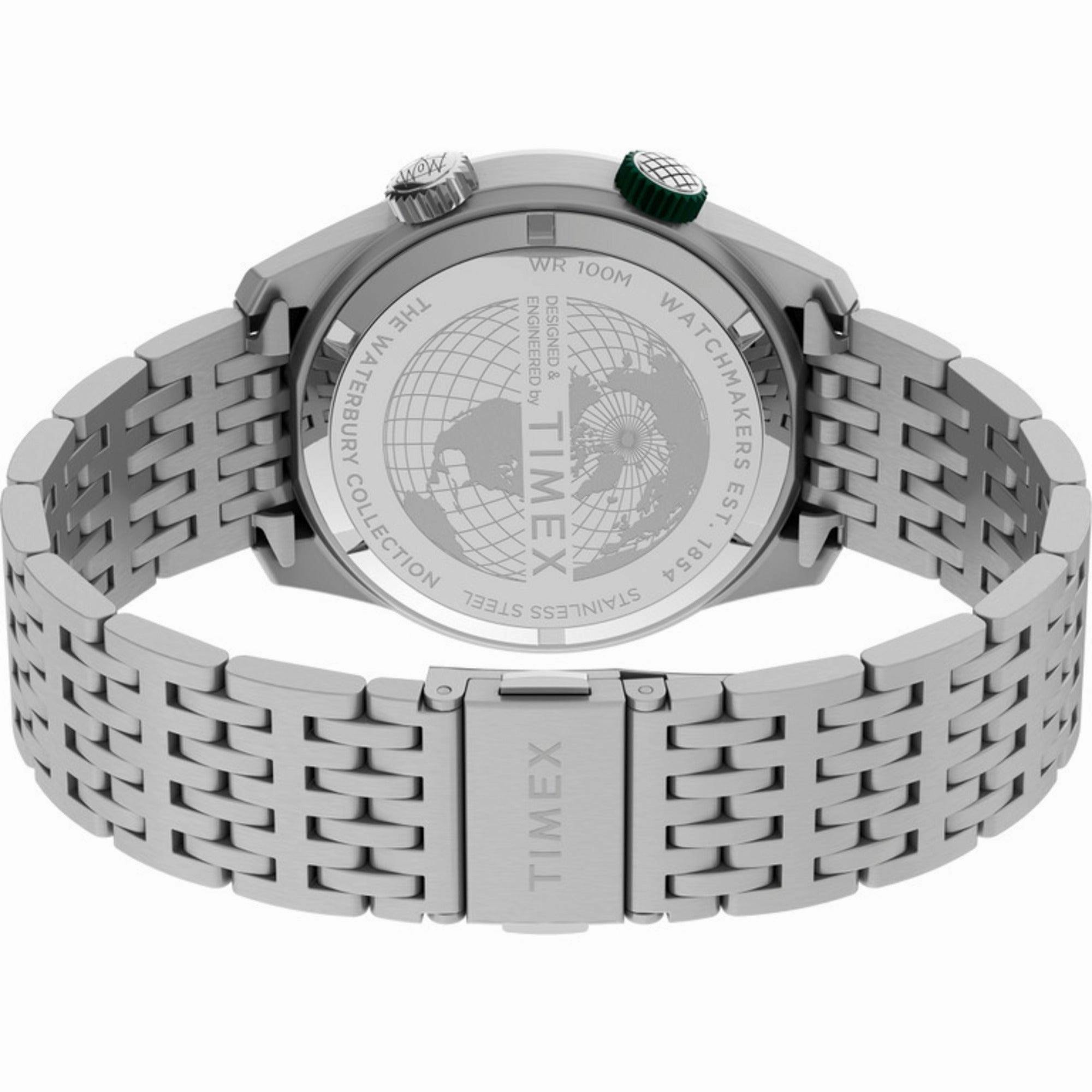 Timex Men's Watch - The Waterbury Black Dial Stainless Steel Bracelet | TW2V49700