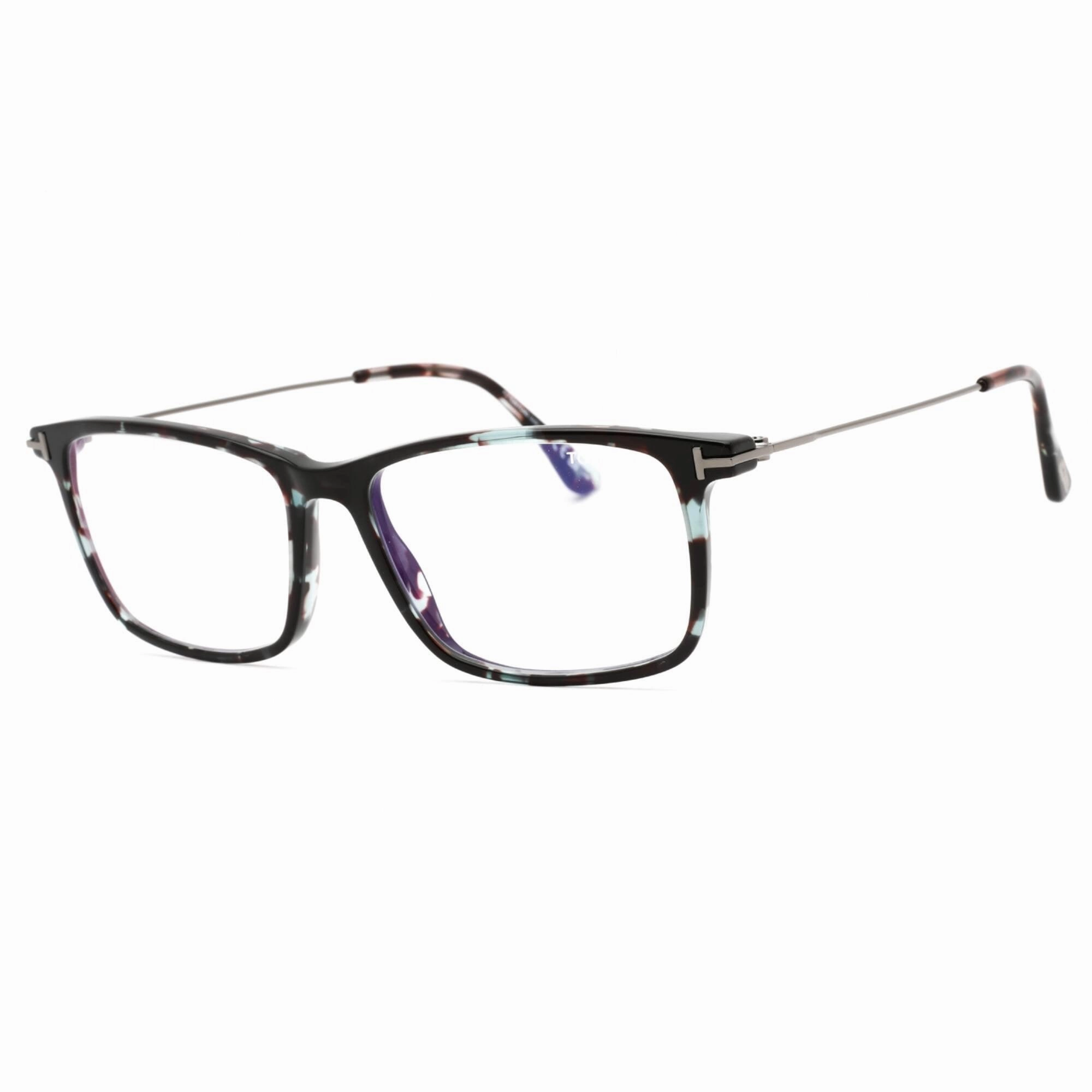 Tom Ford Men's Eyeglasses - Colored Havana Acetate Rectangular Frame | FT5758-B 055