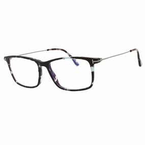 Tom Ford Men's Eyeglasses - Colored Havana Acetate Rectangular Frame | FT5758-B 055