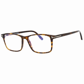 Tom Ford Men's Eyeglasses - Dark Havana Plastic Square Full Rim Frame | FT5584-B 052
