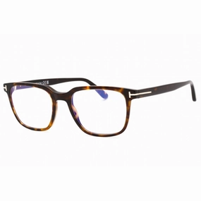 Tom Ford Men's Eyeglasses - Dark Havana Rectangular Full Rim Frame | FT5818-B 052