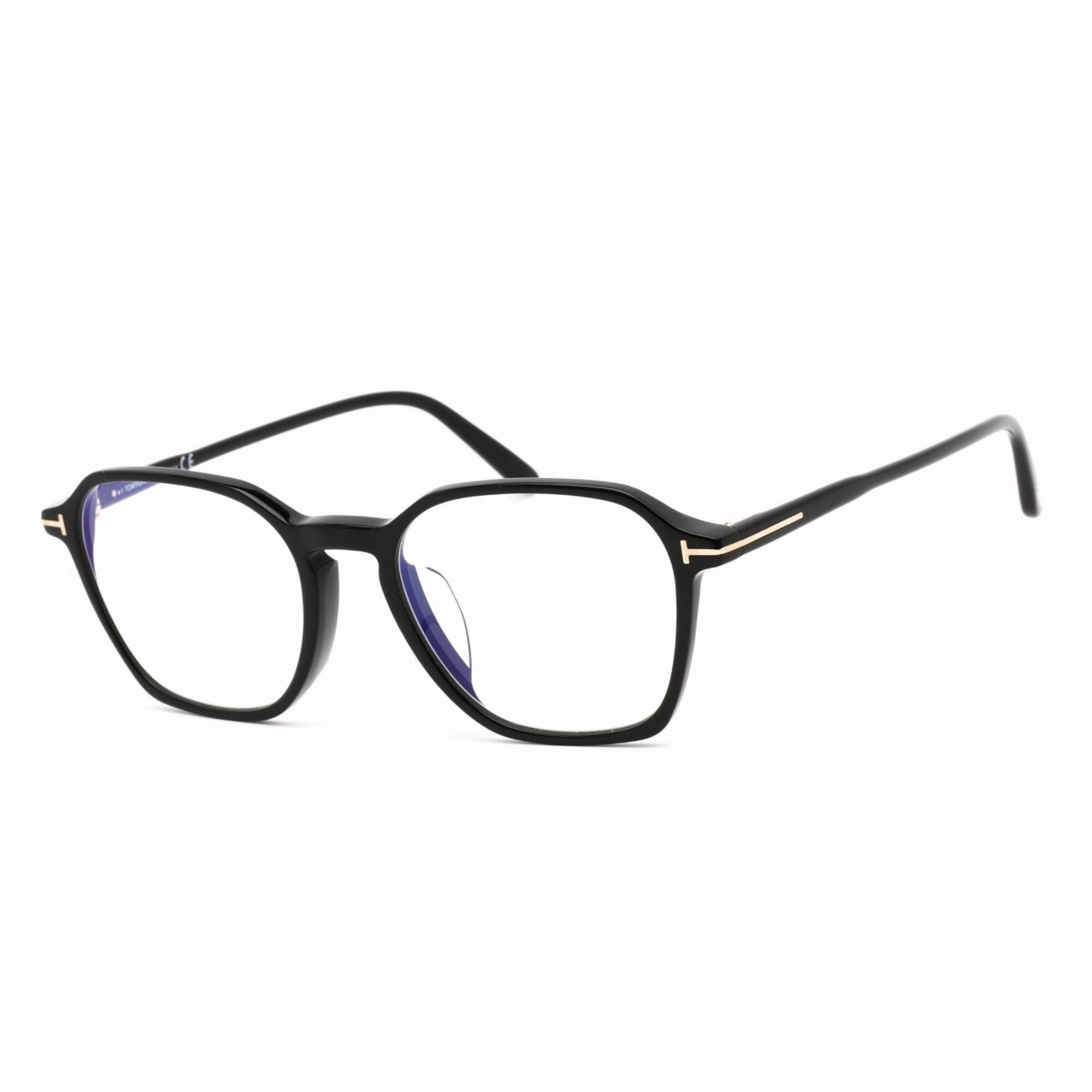 Tom Ford Men's Eyeglasses - Full Rim Square Shiny Black Plastic Frame | FT5804-F-B 001