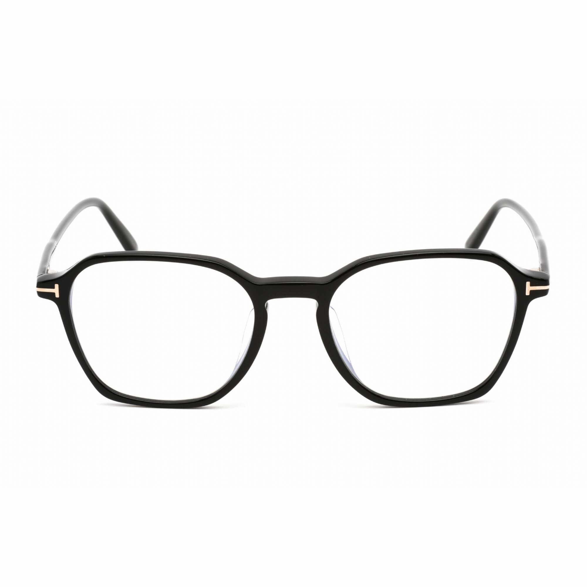 Tom Ford Men's Eyeglasses - Full Rim Square Shiny Black Plastic Frame | FT5804-F-B 001