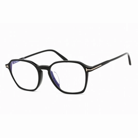 Tom Ford Men's Eyeglasses - Full Rim Square Shiny Black Plastic Frame | FT5804-F-B 001