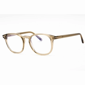 Tom Ford Men's Eyeglasses - Shiny Beige Oval Plastic Full Rim Frame | FT5819-B 057