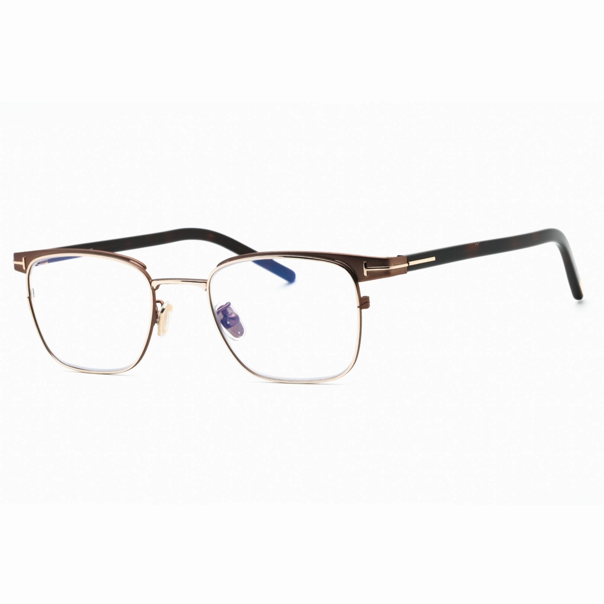 Tom Ford Men's Eyeglasses - Shiny Dark Brown Square Full Rim Frame | FT5854-D-B 048