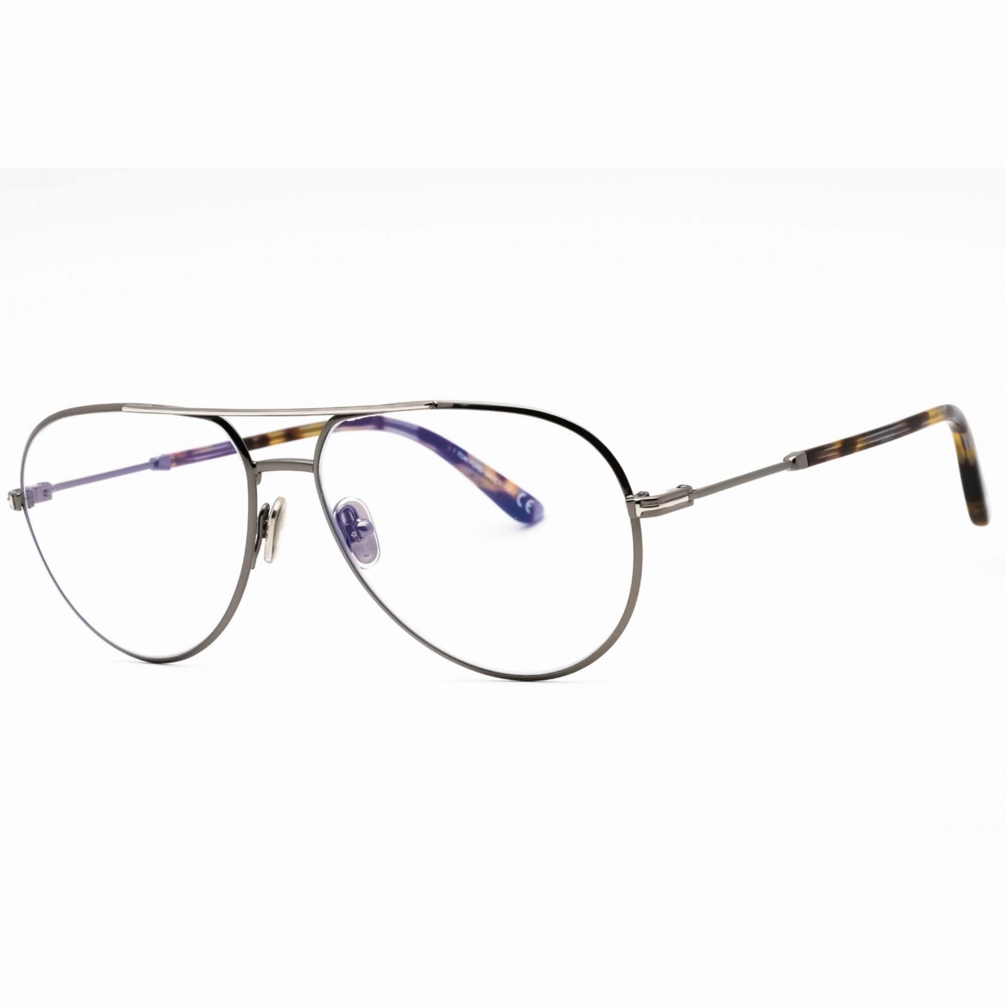 Tom Ford Men's Eyeglasses - Shiny Gunmetal Metal Full Rim Frame | FT5829-B 008