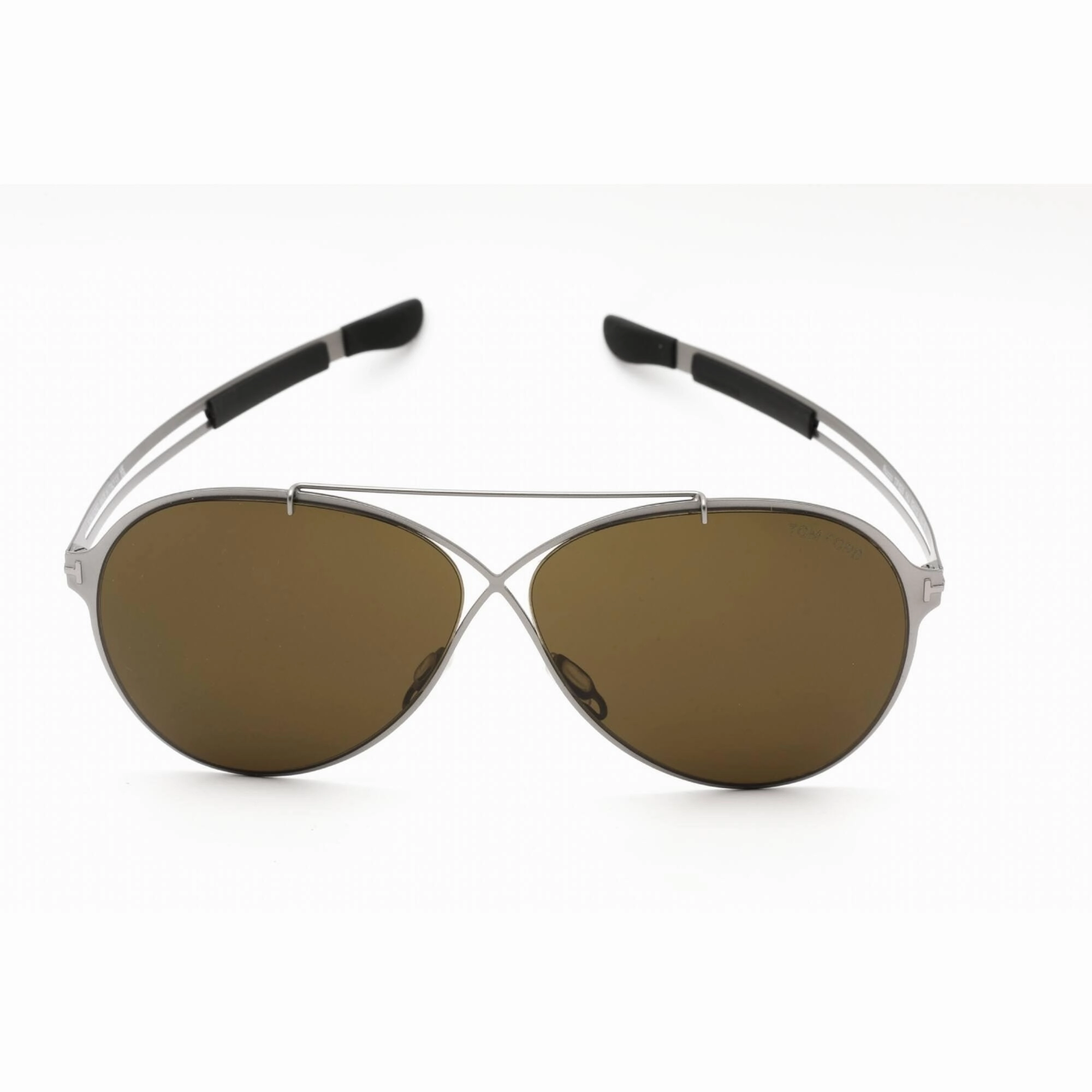 Tom Ford Men's Sunglasses - Shiny Light Ruthenium Metal Aviator Frame | FT0828 14J