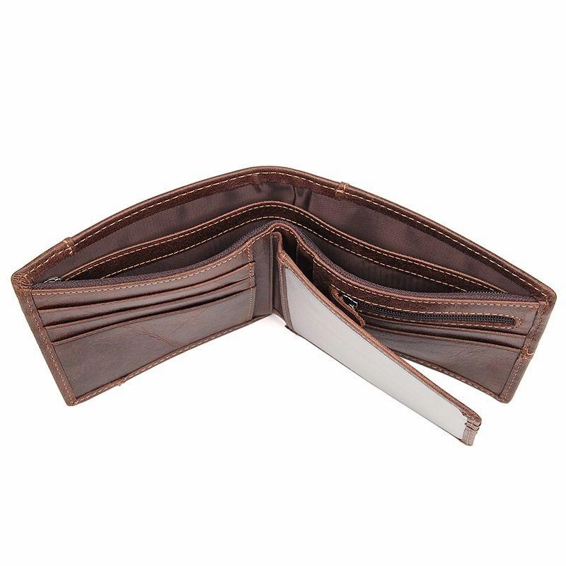 TucciPolo R-8064B Men's Cowboy Genuine Natural Cow Leather Bifold RFID Wallet