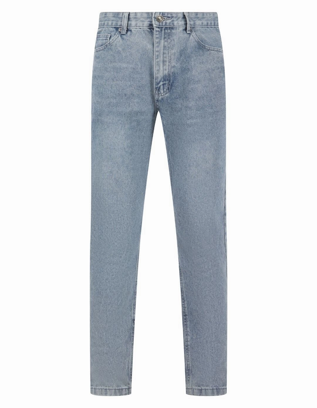 Washed Blue Straight Leg Jeans