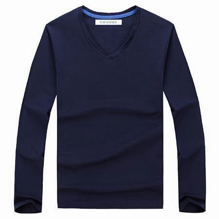 West Louis™ Cotton Male Long Sleeves V-Neck Shirt
