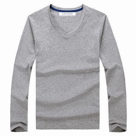 West Louis™ Cotton Male Long Sleeves V-Neck Shirt