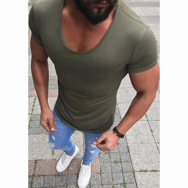 West Louis™ Low Neck Skinny Fitness T-Shirt