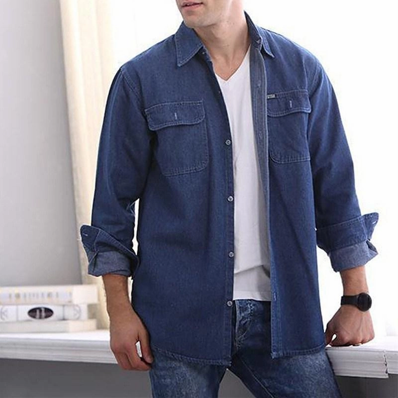 West Louis™ Men's Fashion Denim Shirt
