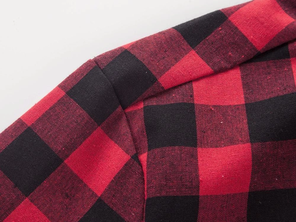 West Louis™ Red And Black Plaid Shirt