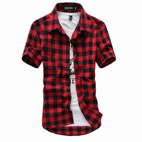 West Louis™ Red And Black Plaid Shirt