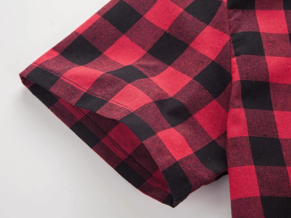 West Louis™ Red And Black Plaid Shirt