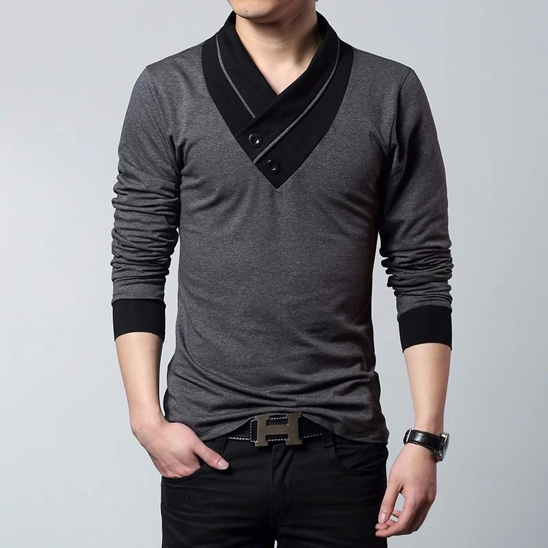 West Louis™ Slim Fit Long Sleeve Fashion T-Shirt