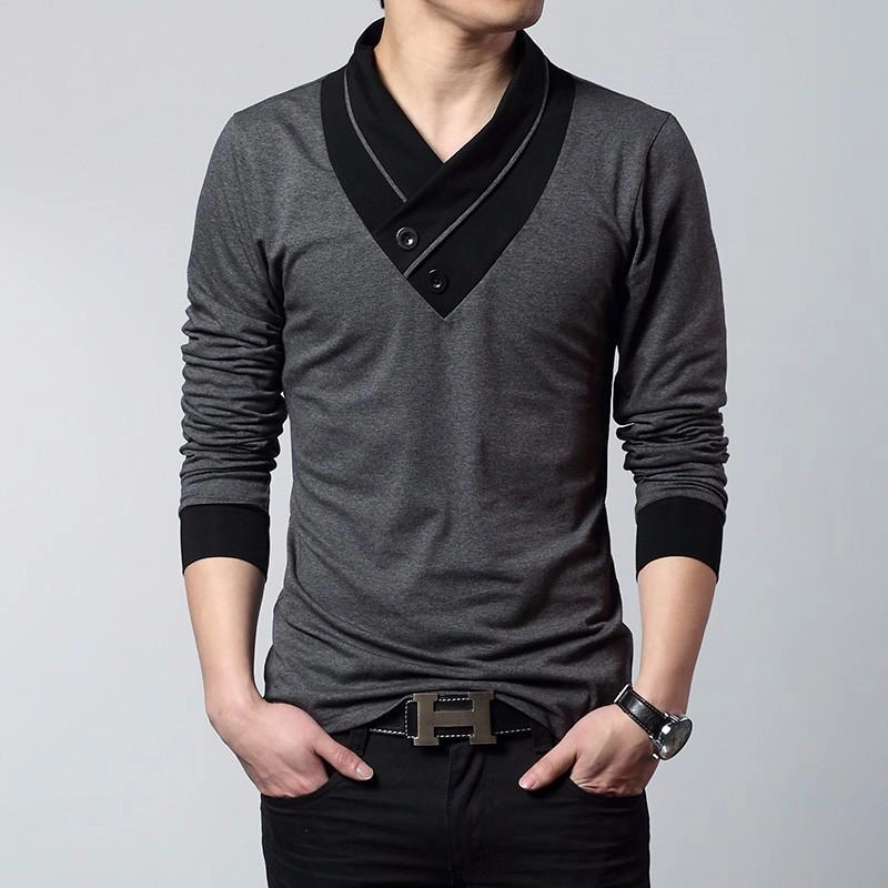 West Louis™ Slim Fit Long Sleeve Fashion T-Shirt