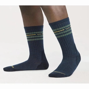 Wide Open Men's Vintage Stripe Midweight Crew Sock