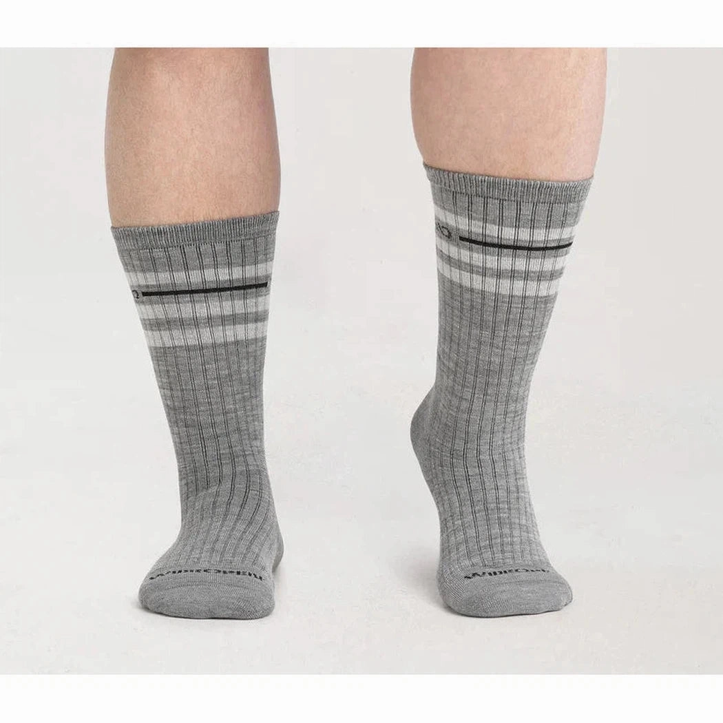 Wide Open Men's Vintage Stripe Midweight Crew Sock